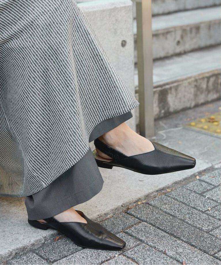 JOURNAL STANDARD「【atelier brugge/アトリエブルージュ】 Shirring Slingback」|その他|ブラック