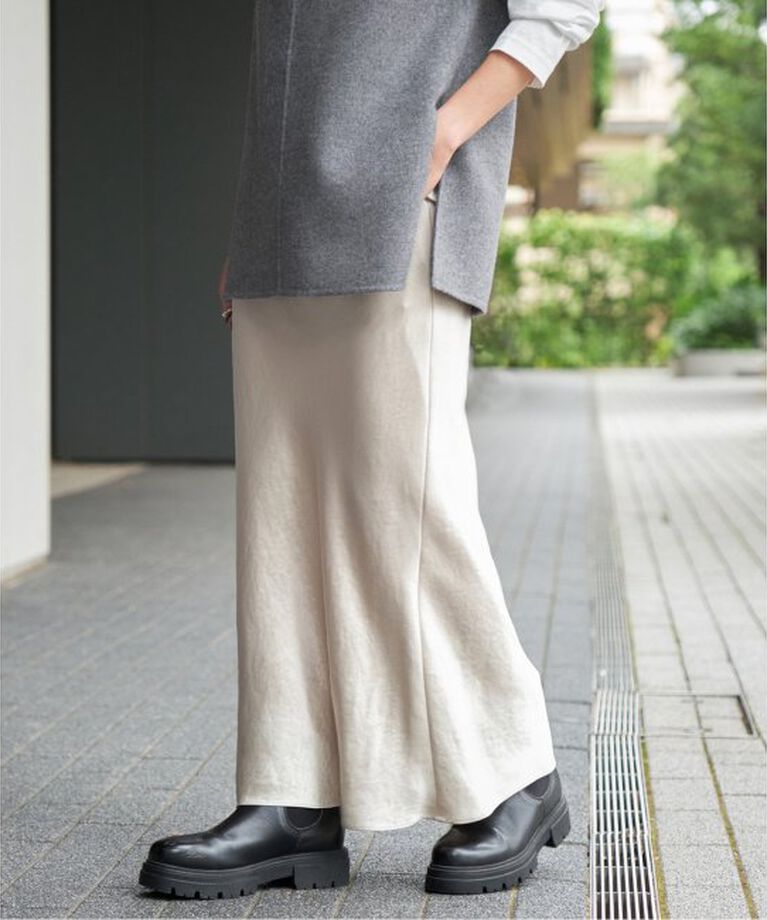 Spick and Span「《追加》サテンフレアスカート」|スカート|