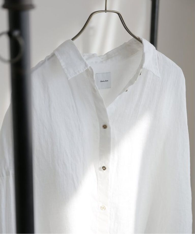 Spick and Span「《追加》80リネンカシュクールビッグシャツ」|シャツ・ブラウス|