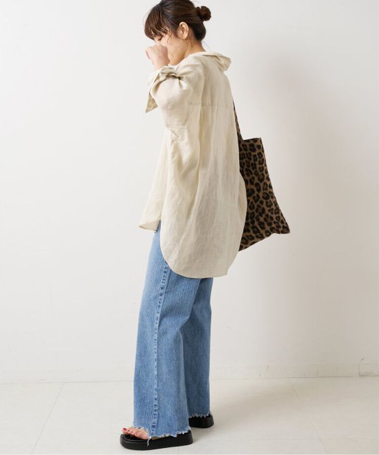 Spick and Span「《追加》80リネンカシュクールビッグシャツ」|シャツ・ブラウス|