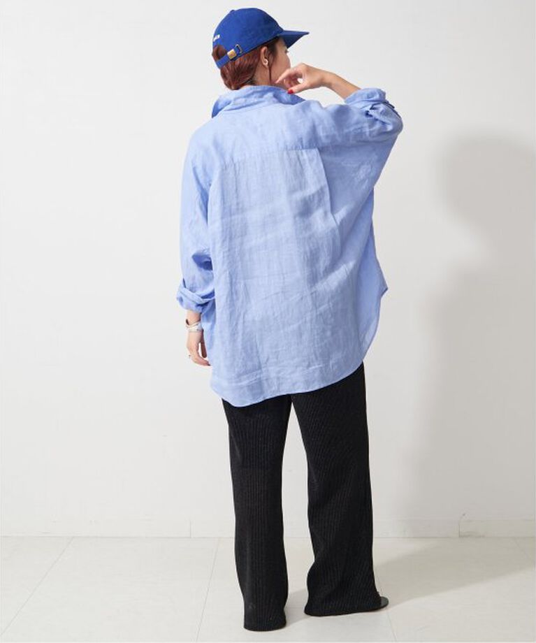 Spick and Span「《追加》80リネンカシュクールビッグシャツ」|シャツ・ブラウス|