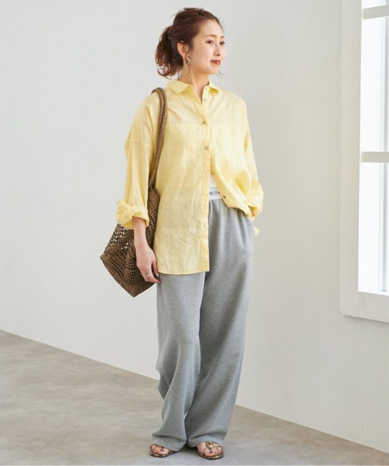Spick and Span「《追加》80リネンカシュクールビッグシャツ」|シャツ・ブラウス|