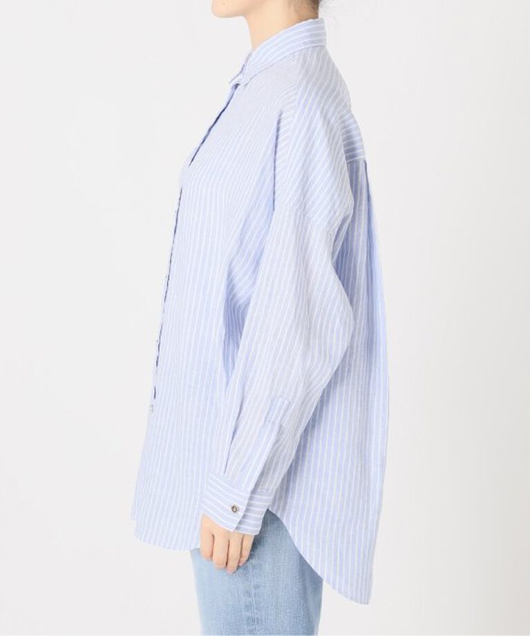 Spick and Span「《追加》80リネンカシュクールビッグシャツ」|シャツ・ブラウス|