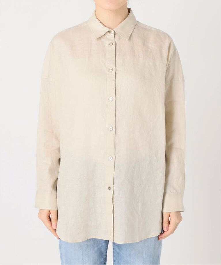 Spick and Span「《追加》80リネンカシュクールビッグシャツ」|シャツ・ブラウス|