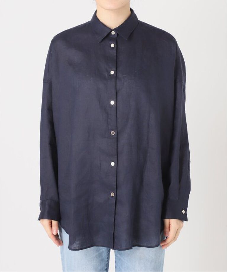 Spick and Span「《追加》80リネンカシュクールビッグシャツ」|シャツ・ブラウス|
