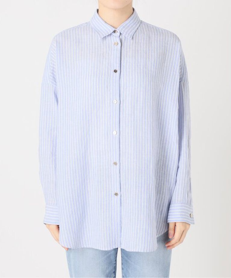 Spick and Span「《追加》80リネンカシュクールビッグシャツ」|シャツ・ブラウス|