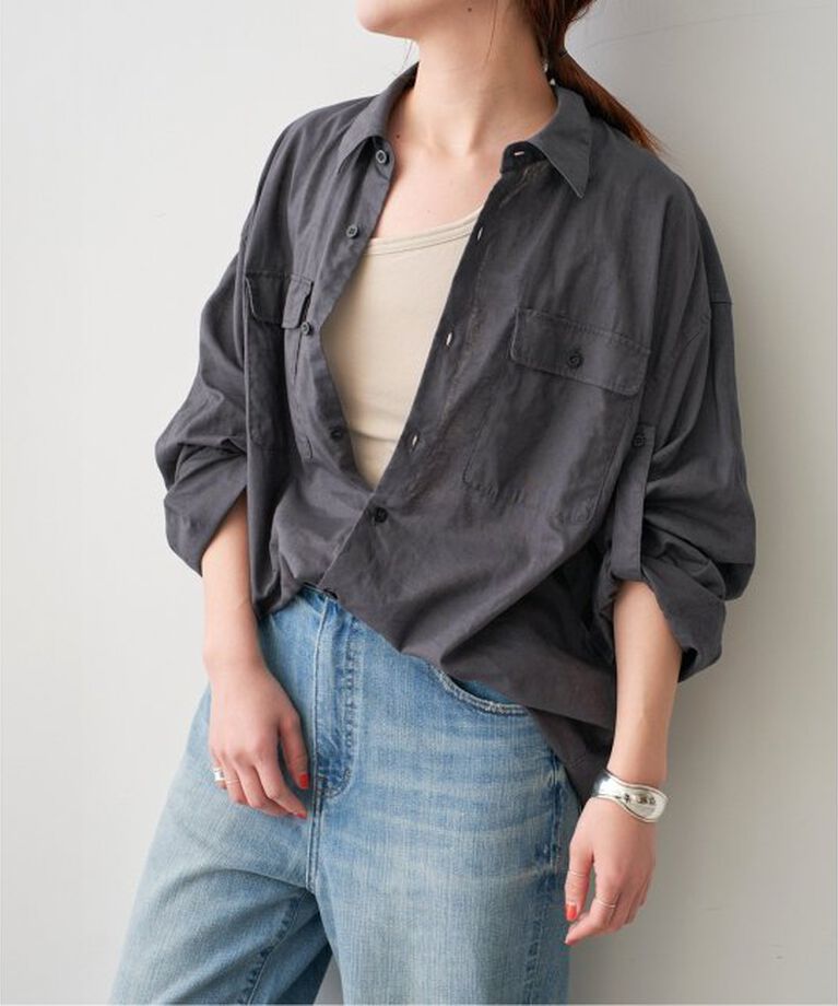 Spick and Span「コットンリネンユーティリティーシャツ」|シャツ・ブラウス|