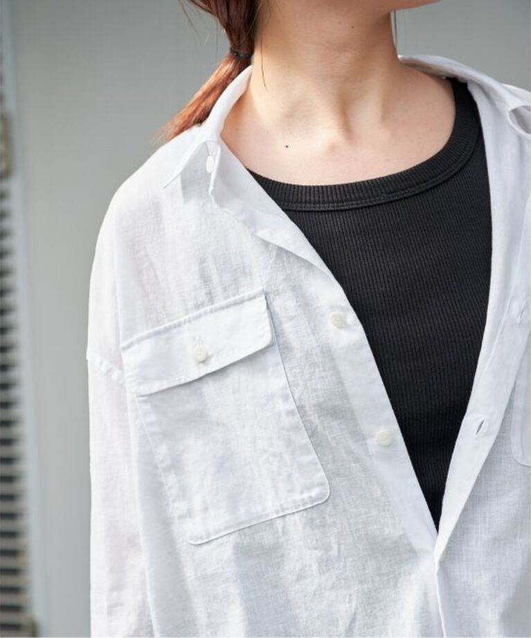 Spick and Span「コットンリネンユーティリティーシャツ」|シャツ・ブラウス|