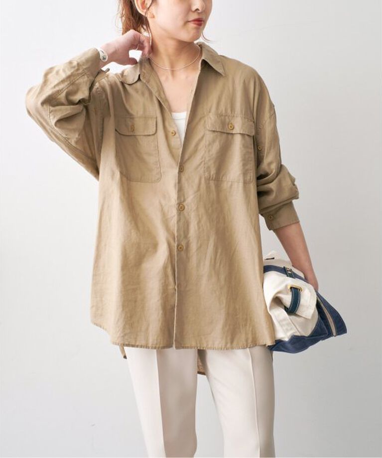 Spick and Span「コットンリネンユーティリティーシャツ」|シャツ・ブラウス|