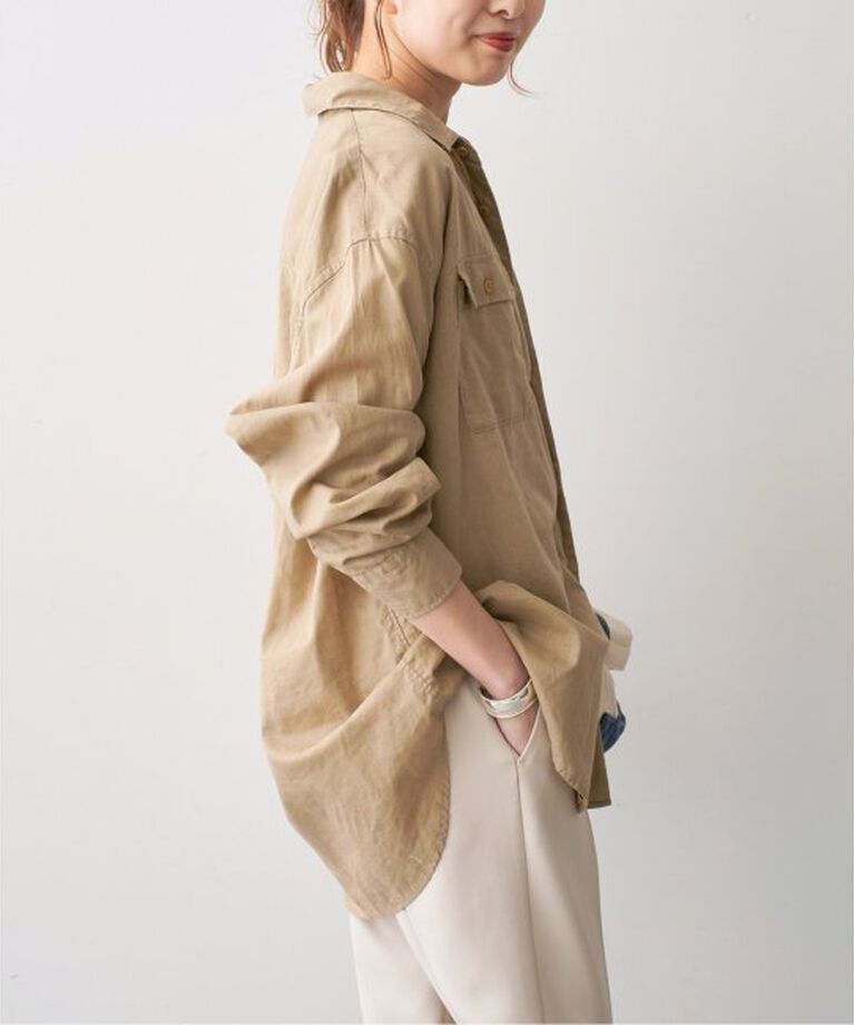 Spick and Span「コットンリネンユーティリティーシャツ」|シャツ・ブラウス|