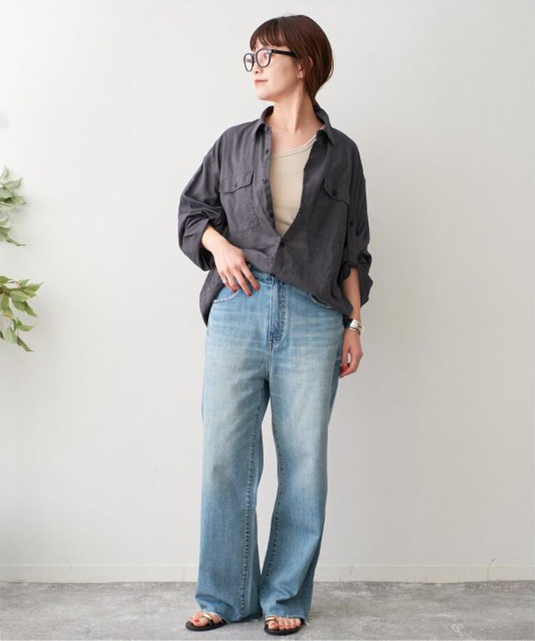 Spick and Span「コットンリネンユーティリティーシャツ」|シャツ・ブラウス|