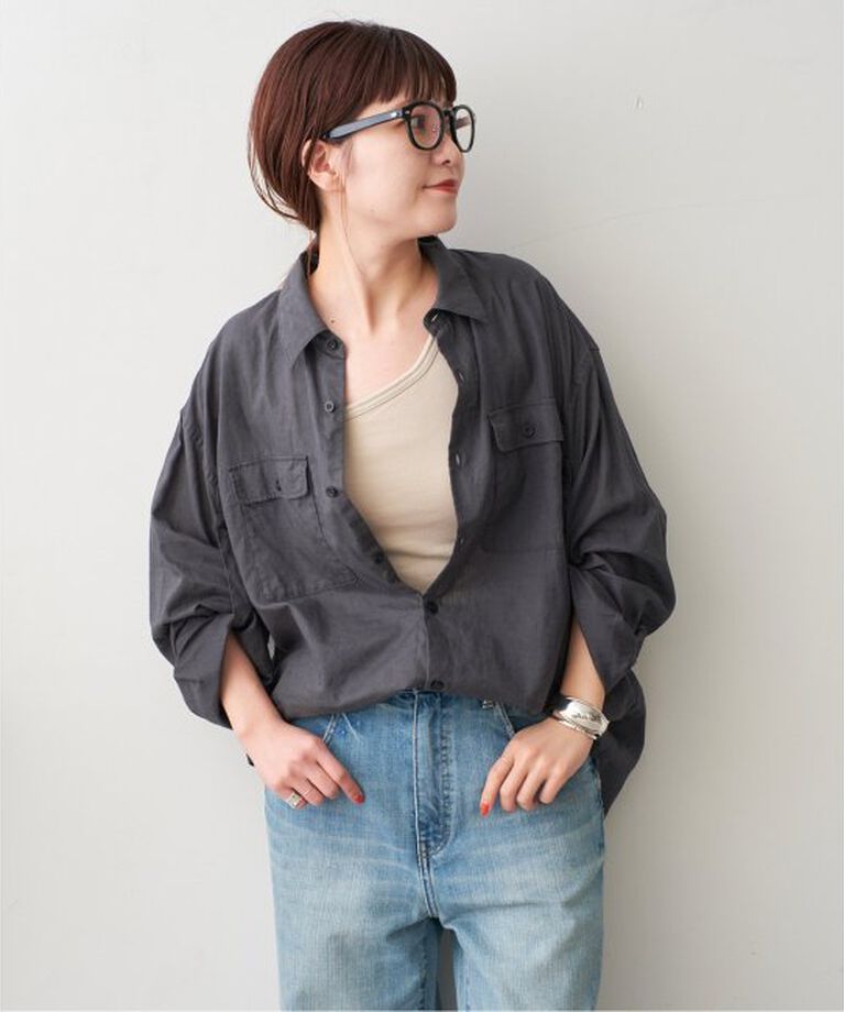 Spick and Span「コットンリネンユーティリティーシャツ」|シャツ・ブラウス|