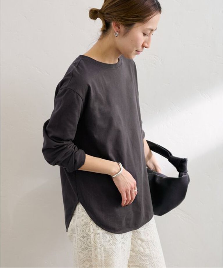 FRAMeWORK「≪追加≫コットン天竺ラウンドヘム」|Tシャツ・カットソー|ブラック D
