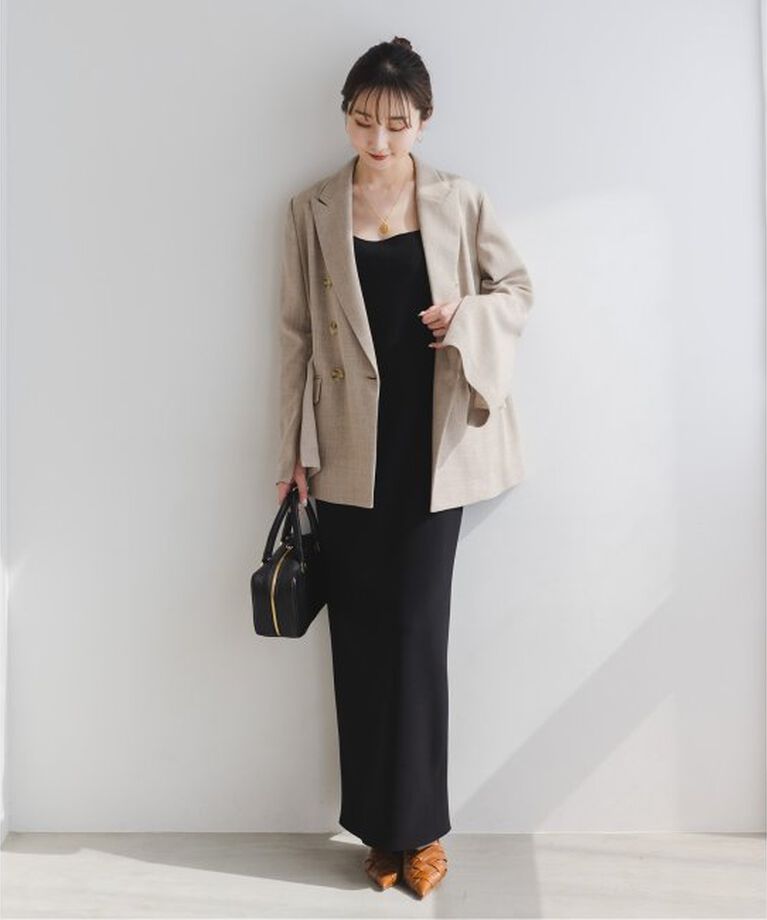 NOBLE「ニットライクジョーゼット2wayワンピース」|ワンピース|