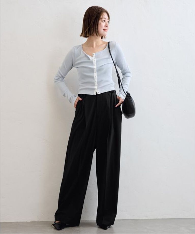 U by SPICK&SPAN「《追加》2WAYトロタックイージーワイド」|スラックス|