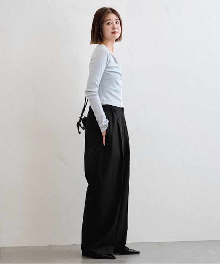 U by SPICK&SPAN「《追加》2WAYトロタックイージーワイド」|スラックス|