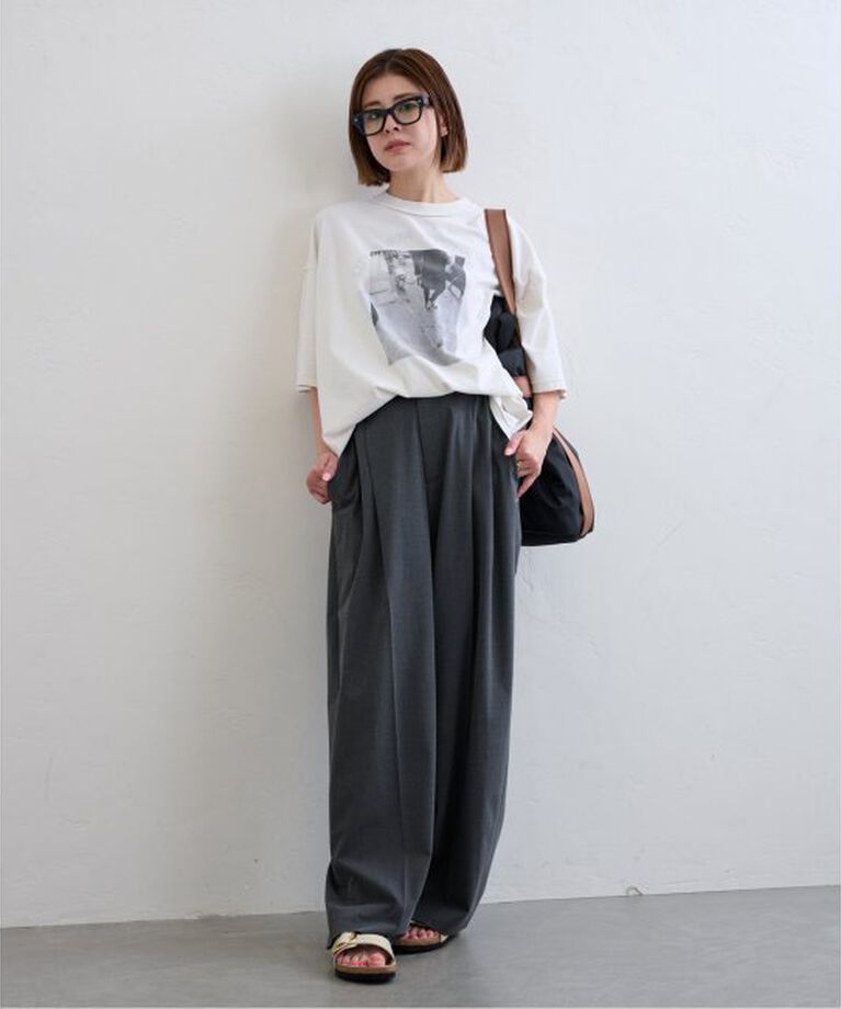 U by SPICK&SPAN「《追加》2WAYトロタックイージーワイド」|スラックス|