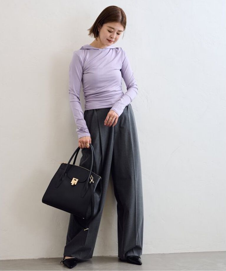 U by SPICK&SPAN「《追加》2WAYトロタックイージーワイド」|スラックス|