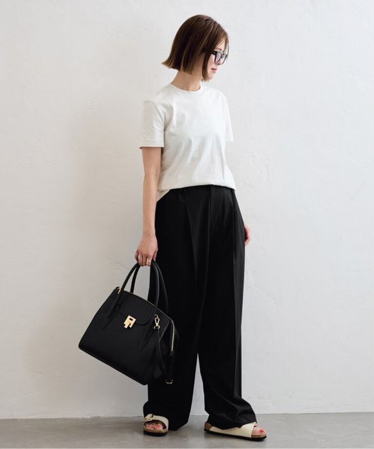U by SPICK&SPAN「《追加》2WAYトロタックイージーワイド」|スラックス|