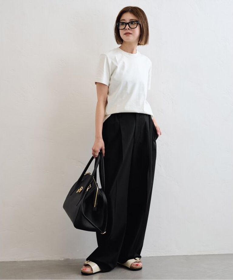 U by SPICK&SPAN「《追加》2WAYトロタックイージーワイド」|スラックス|
