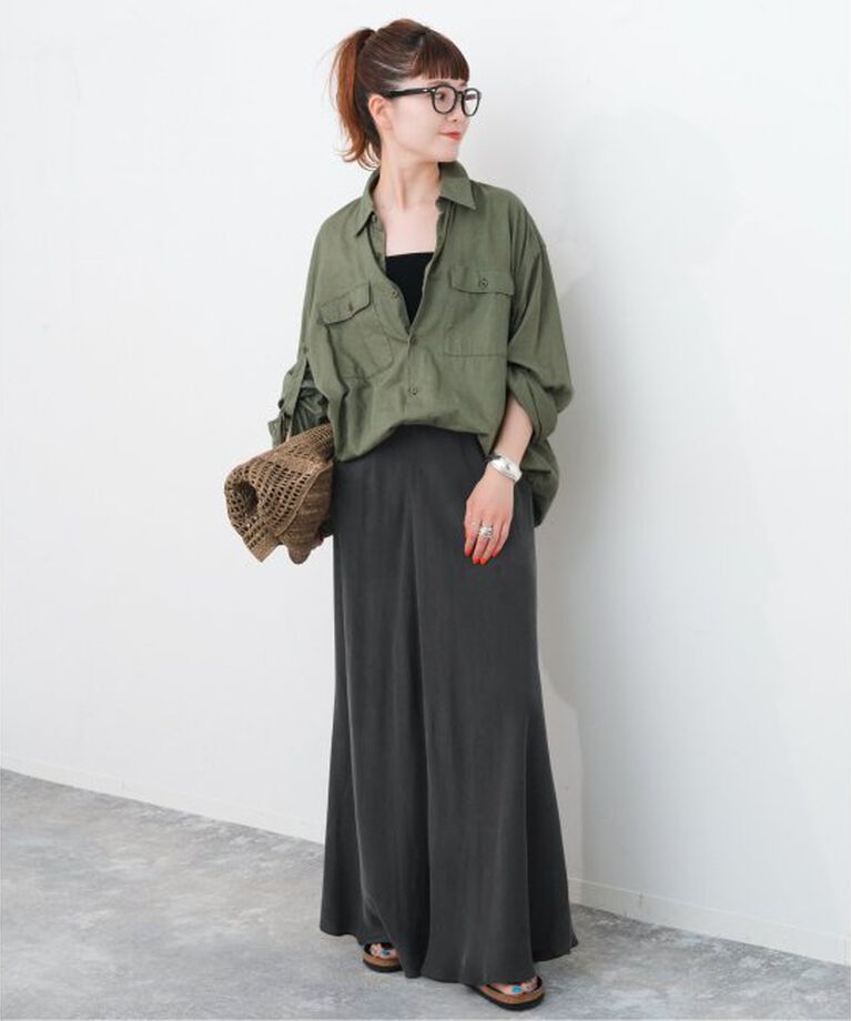 Spick and Span「《予約》ウォッシャブルキュプラフレアスカート」|スカート|