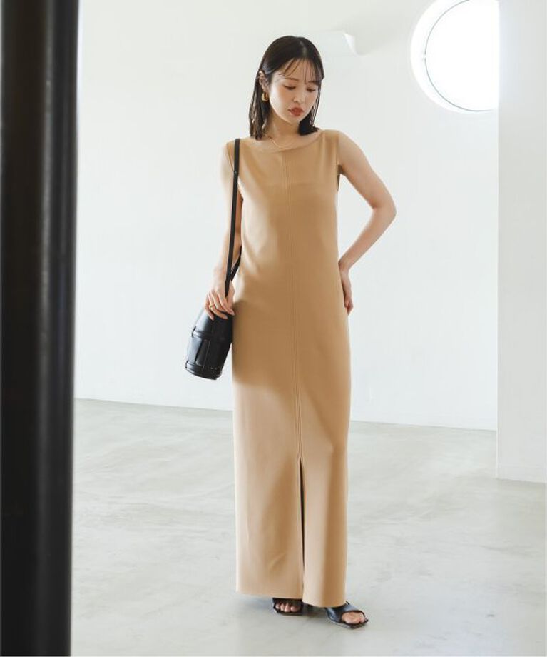 NOBLE「《追加予約》ニットライクジョーゼット2wayワンピース」|ワンピース|