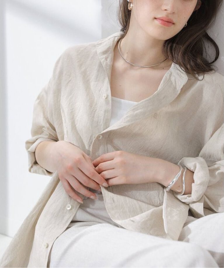  「【TICCA/ティッカ】リネンスクエアビッグシャツUNI」|シャツ・ブラウス|ベージュ