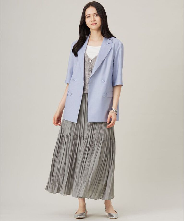 自由区「【SHIHOさん着用・洗える】ハーフスリーブ ジャケット」|テーラードジャケット|