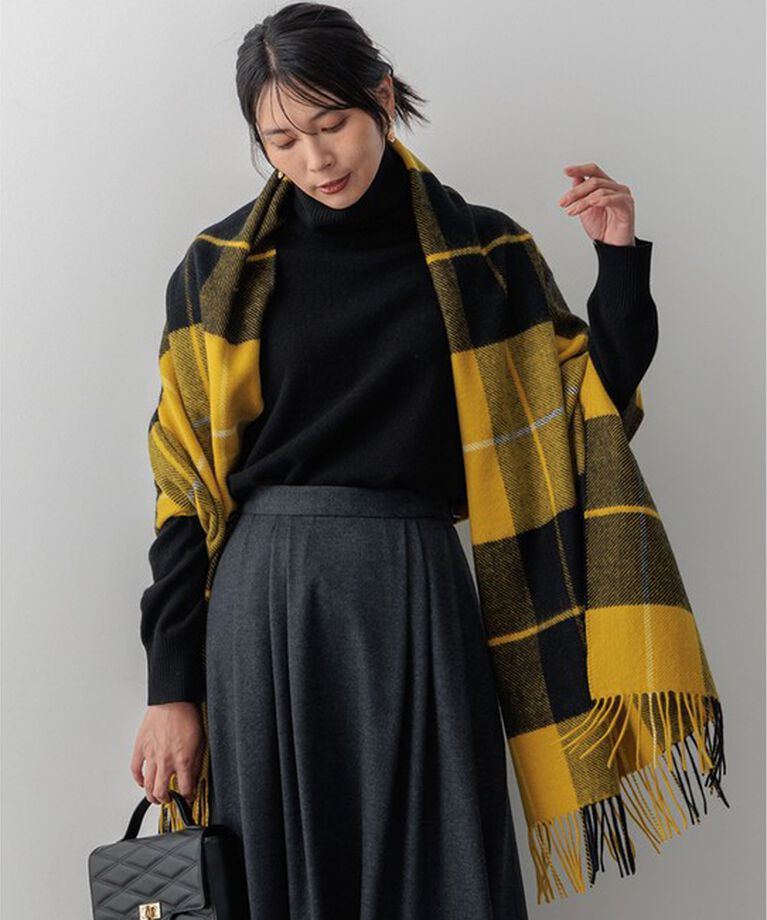 23区「【杏さん着用/CLASSY.2月号掲載】カシミヤ チェック ストール」|ストール|イエロー系