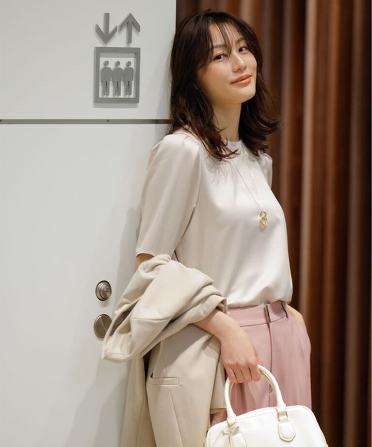 any SiS「【洗える】サテン プルオーバー」|Tシャツ・カットソー|ローズグレー