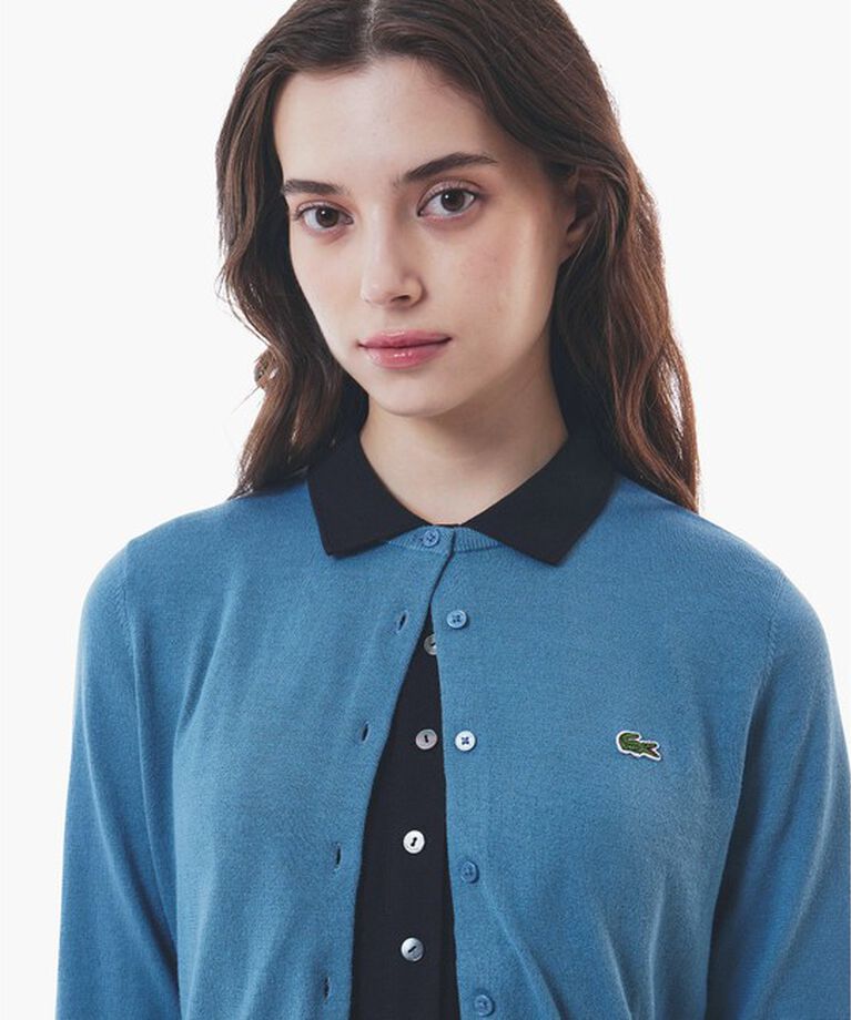 LACOSTE「UVカット 吸水速乾 ウォッシャブル COOLMAX クールマックス 7部袖 ニットカーディガン」|カーディガン|