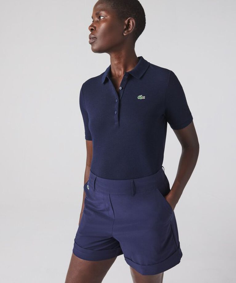 LACOSTE「【EC限定】オーガニックコットン 鹿の子 ウィメンズソリッドゴルフポロシャツ」|ポロシャツ|