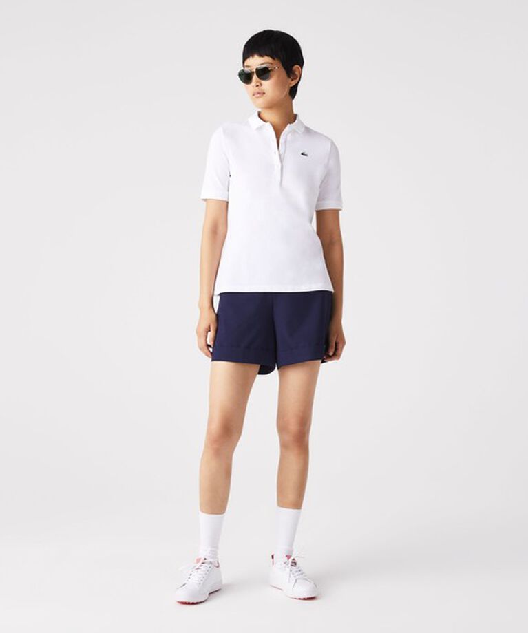 LACOSTE「【EC限定】オーガニックコットン 鹿の子 ウィメンズソリッドゴルフポロシャツ」|ポロシャツ|ホワイト