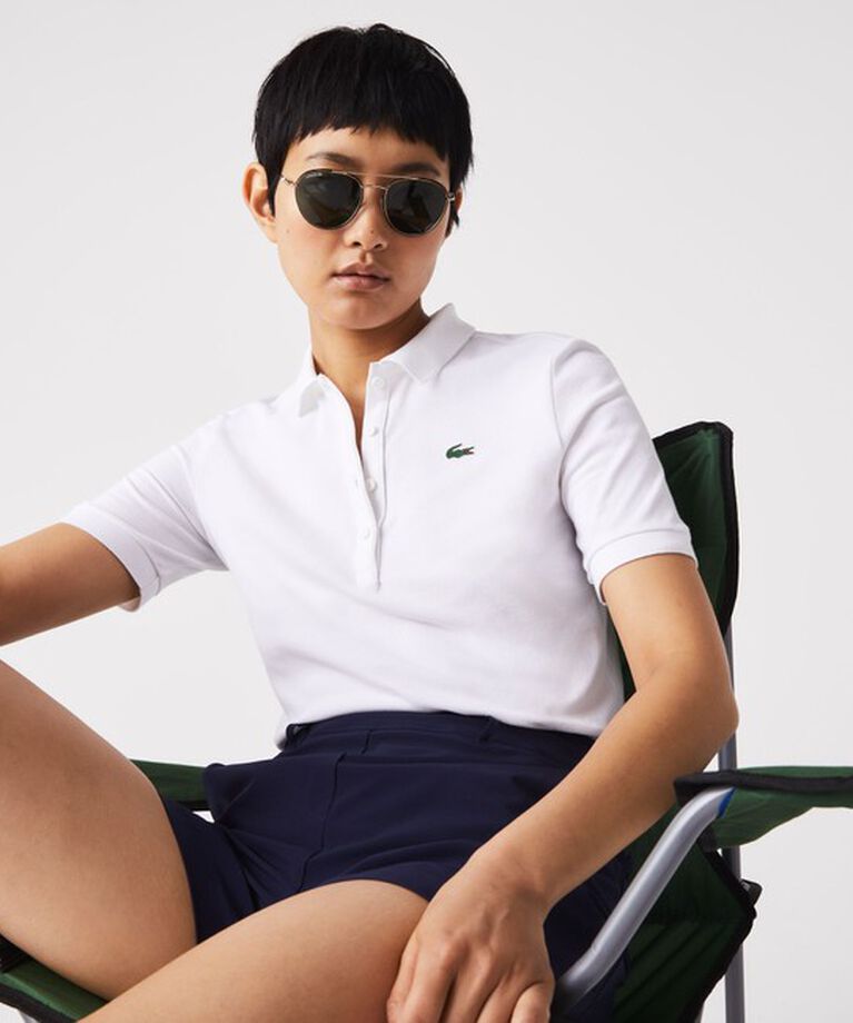 LACOSTE「【EC限定】オーガニックコットン 鹿の子 ウィメンズソリッドゴルフポロシャツ」|ポロシャツ|
