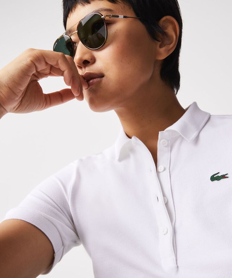LACOSTE「【EC限定】オーガニックコットン 鹿の子 ウィメンズソリッドゴルフポロシャツ」|ポロシャツ|