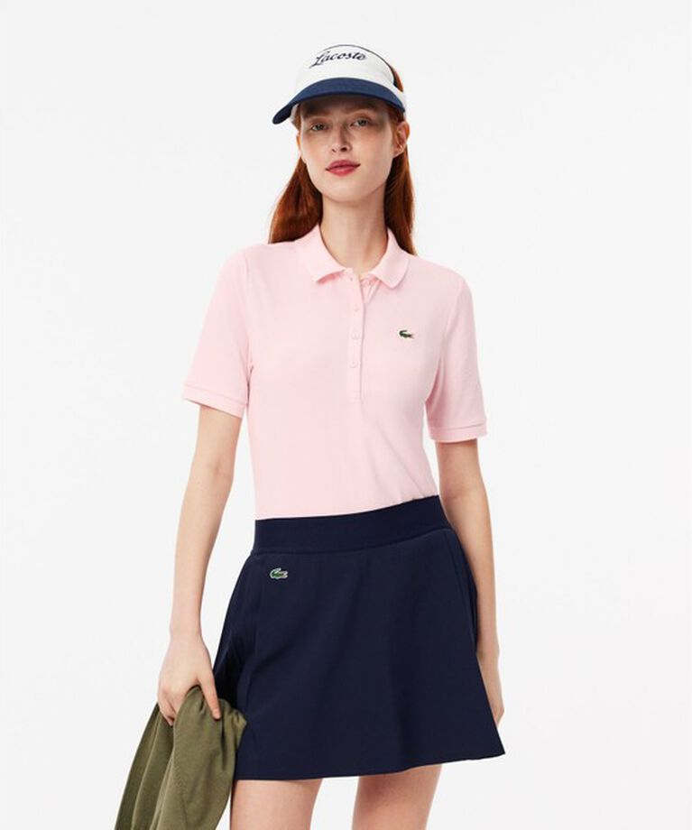 LACOSTE「【EC限定】オーガニックコットン 鹿の子 ウィメンズソリッドゴルフポロシャツ」|ポロシャツ|ピンク