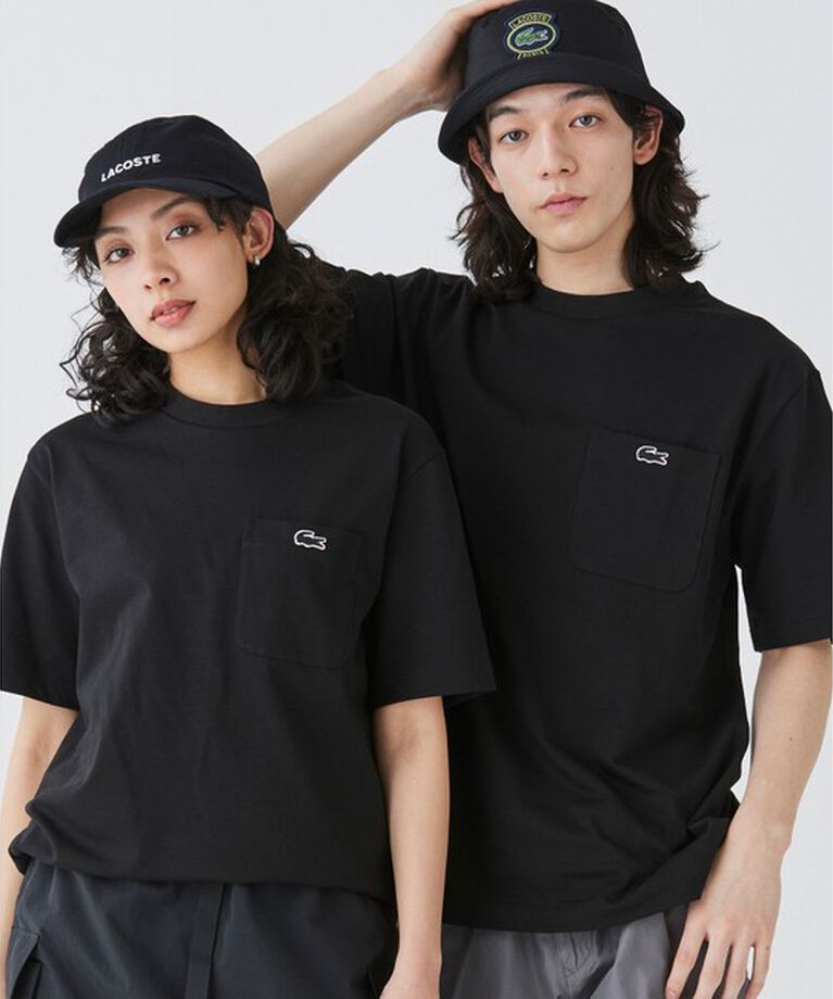LACOSTE「アウトラインクロックポケット半袖Tシャツ」|Tシャツ・カットソー|ブラック