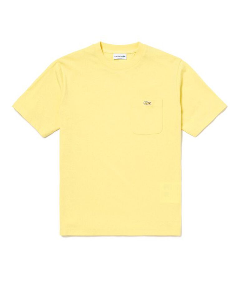 LACOSTE「アウトラインクロックポケット半袖Tシャツ」|Tシャツ・カットソー|ペールイエロー