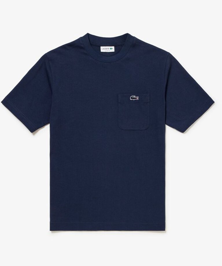 LACOSTE「アウトラインクロックポケット半袖Tシャツ」|Tシャツ・カットソー|ネイビー
