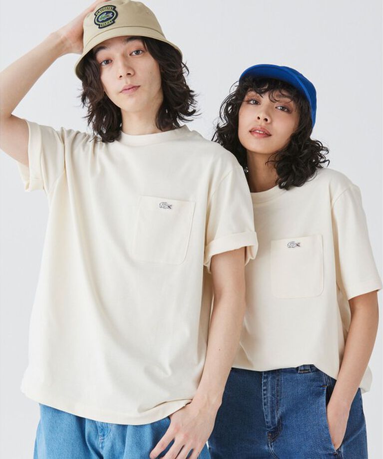 LACOSTE「アウトラインクロックポケット半袖Tシャツ」|Tシャツ・カットソー|オフホワイト