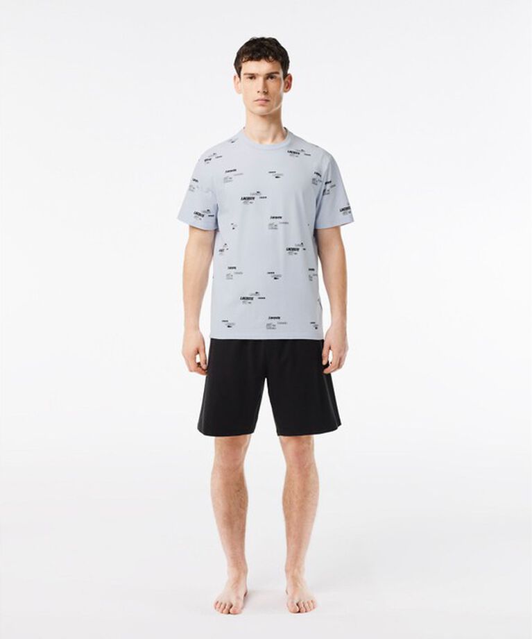LACOSTE「プリントトップパジャマセット」|ルームウェア|ブルー