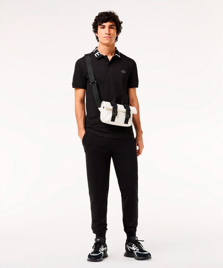 LACOSTE「オーガニックコットン ミニ鹿の子 通気性 ストレッチ ジャカードリブニットカラーポロシャツ」|ポロシャツ|