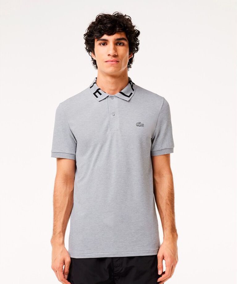 LACOSTE「オーガニックコットン ミニ鹿の子 通気性 ストレッチ ジャカードリブニットカラーポロシャツ」|ポロシャツ|