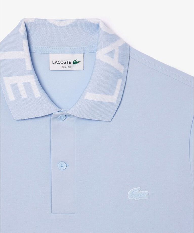LACOSTE「オーガニックコットン ミニ鹿の子 通気性 ストレッチ ジャカードリブニットカラーポロシャツ」|ポロシャツ|