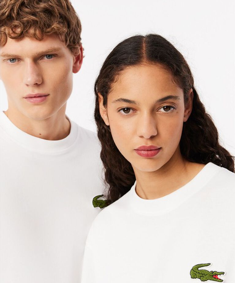 LACOSTE「シェニールワニロゴ オーバーサイズ半袖Tシャツ / ルーズフィットT」|Tシャツ・カットソー|
