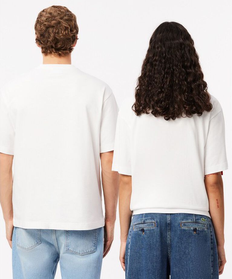 LACOSTE「シェニールワニロゴ オーバーサイズ半袖Tシャツ / ルーズフィットT」|Tシャツ・カットソー|