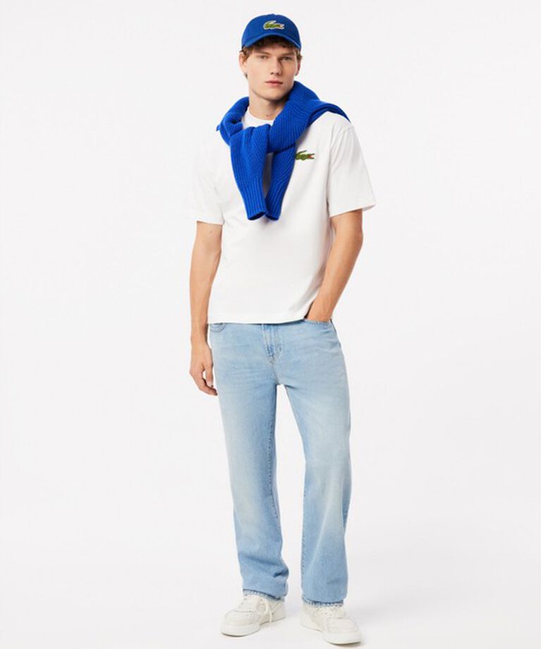 LACOSTE「シェニールワニロゴ オーバーサイズ半袖Tシャツ / ルーズフィットT」|Tシャツ・カットソー|