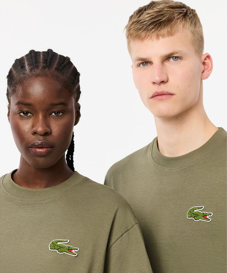 LACOSTE「シェニールワニロゴ オーバーサイズ半袖Tシャツ / ルーズフィットT」|Tシャツ・カットソー|