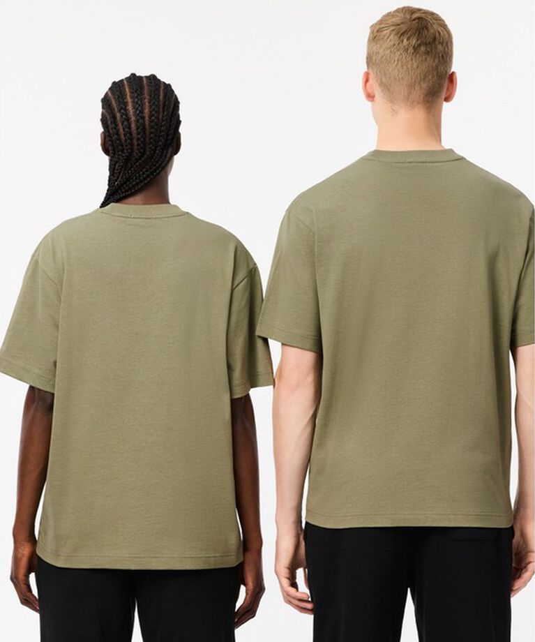 LACOSTE「シェニールワニロゴ オーバーサイズ半袖Tシャツ / ルーズフィットT」|Tシャツ・カットソー|
