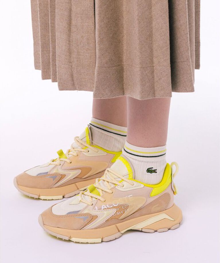 LACOSTE「配色ダブルラインリブニットソックス 22-24cm」|ソックス|